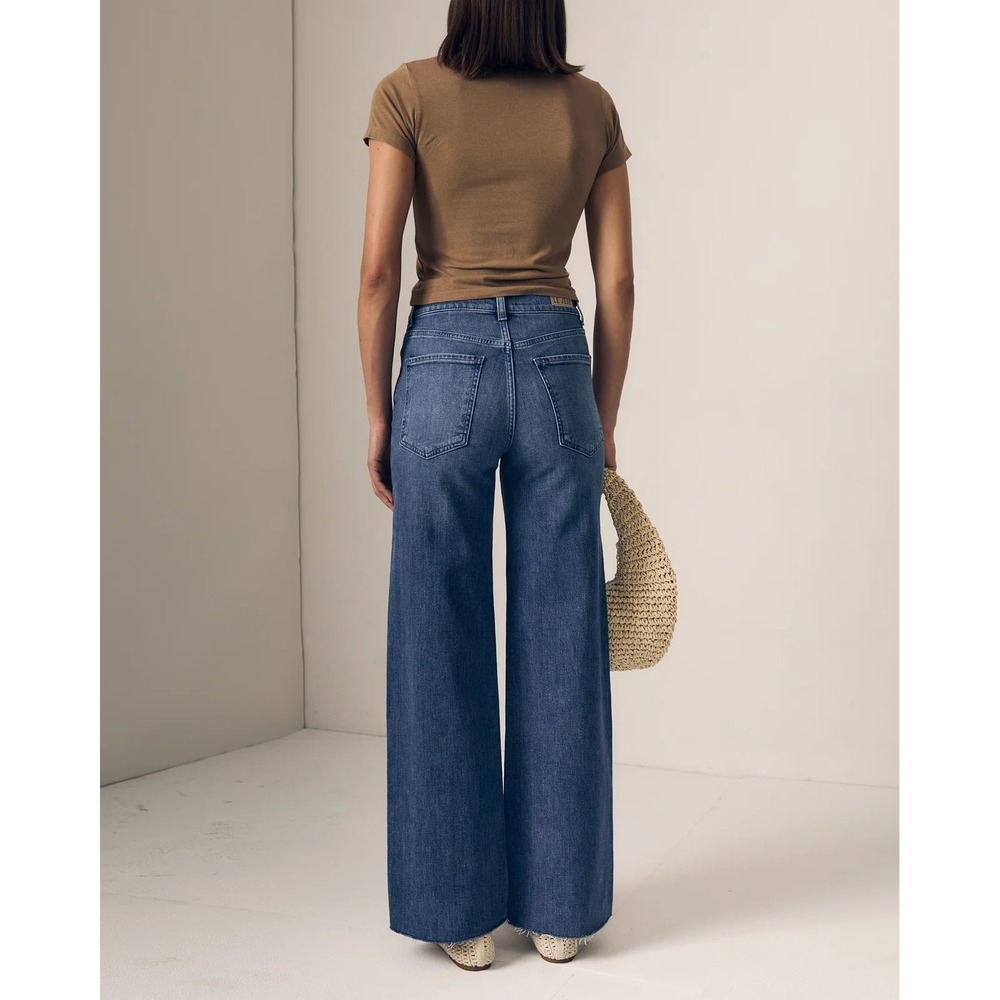 Le Jean | Column Jean Wide Leg Dark Wash Size 28/6 Classic Denim Indigo - Picture 4 of 16